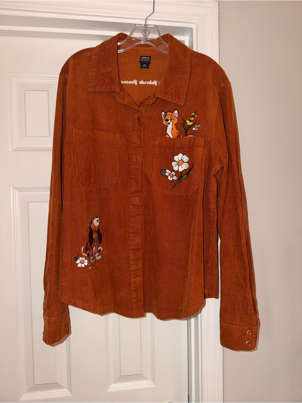 Her Universe Orange Disney Corduroy  Button Up Shirt XL